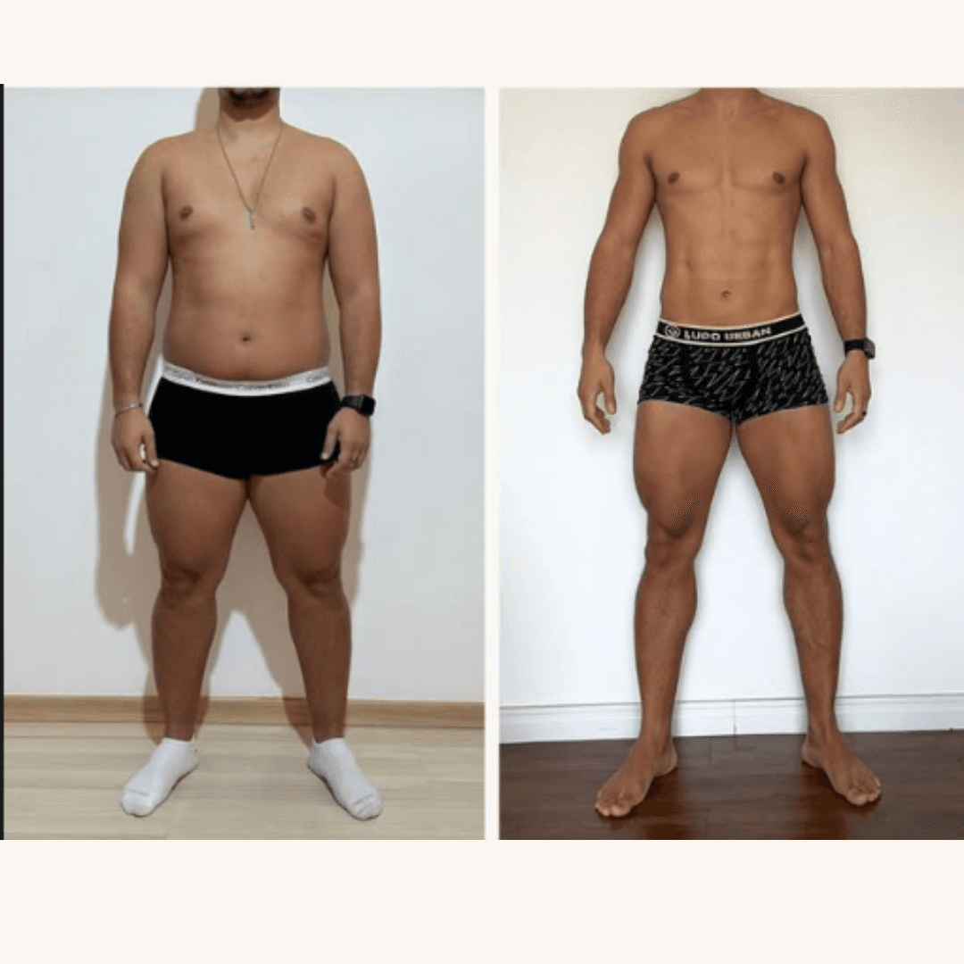 Resultado real antes e depois — participante 7